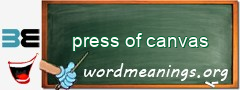 WordMeaning blackboard for press of canvas